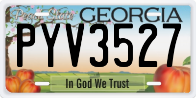 GA license plate PYV3527