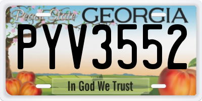 GA license plate PYV3552