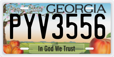 GA license plate PYV3556