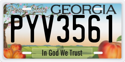 GA license plate PYV3561