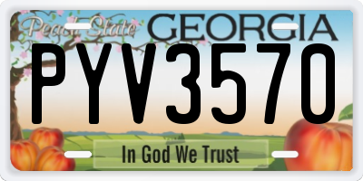 GA license plate PYV3570