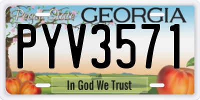 GA license plate PYV3571