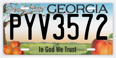 GA license plate PYV3572