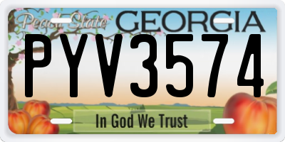 GA license plate PYV3574