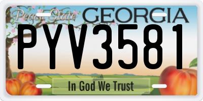 GA license plate PYV3581
