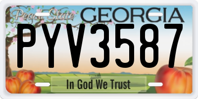 GA license plate PYV3587