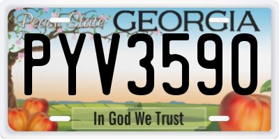 GA license plate PYV3590