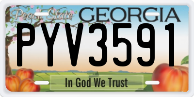 GA license plate PYV3591