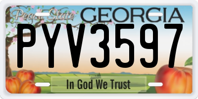 GA license plate PYV3597