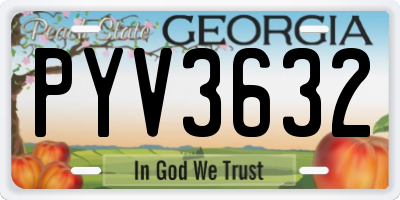 GA license plate PYV3632