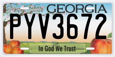 GA license plate PYV3672