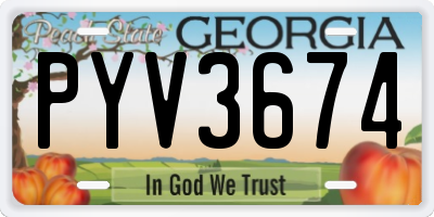 GA license plate PYV3674