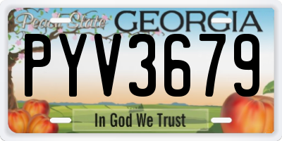 GA license plate PYV3679