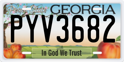 GA license plate PYV3682