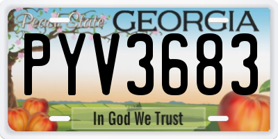GA license plate PYV3683