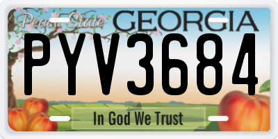 GA license plate PYV3684