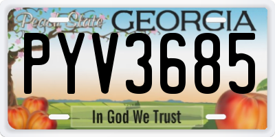 GA license plate PYV3685