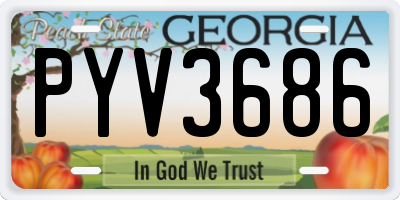 GA license plate PYV3686