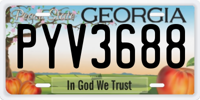 GA license plate PYV3688