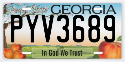 GA license plate PYV3689