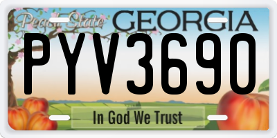 GA license plate PYV3690