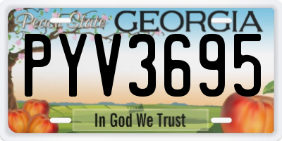 GA license plate PYV3695