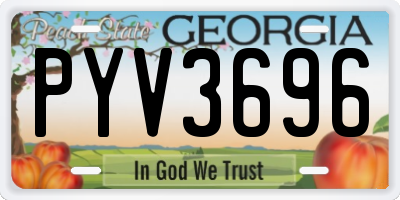 GA license plate PYV3696