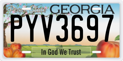 GA license plate PYV3697