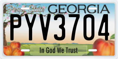 GA license plate PYV3704