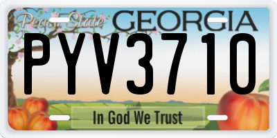 GA license plate PYV3710