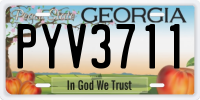 GA license plate PYV3711