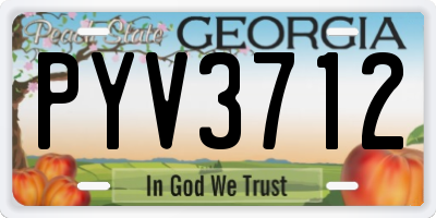 GA license plate PYV3712