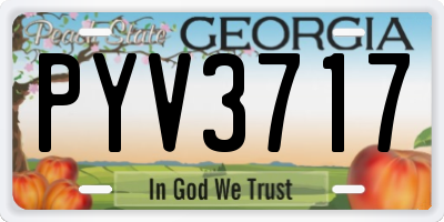 GA license plate PYV3717