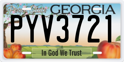 GA license plate PYV3721