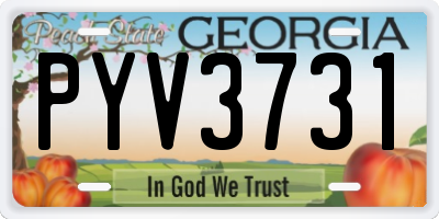 GA license plate PYV3731