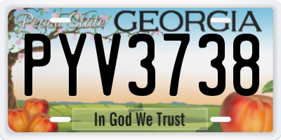 GA license plate PYV3738