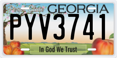 GA license plate PYV3741