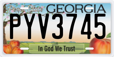 GA license plate PYV3745