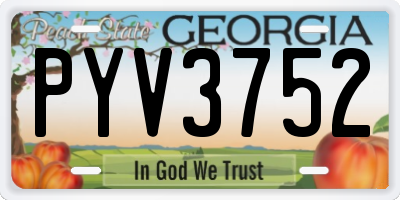 GA license plate PYV3752