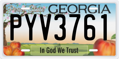 GA license plate PYV3761