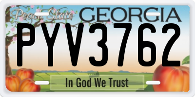 GA license plate PYV3762