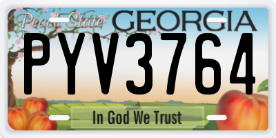 GA license plate PYV3764