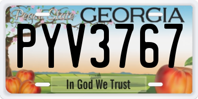 GA license plate PYV3767