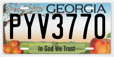 GA license plate PYV3770