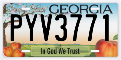 GA license plate PYV3771