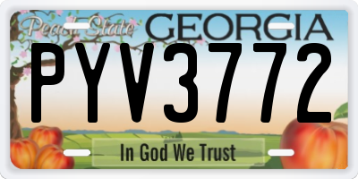 GA license plate PYV3772