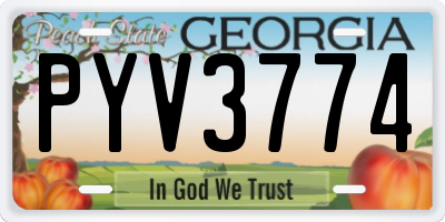 GA license plate PYV3774