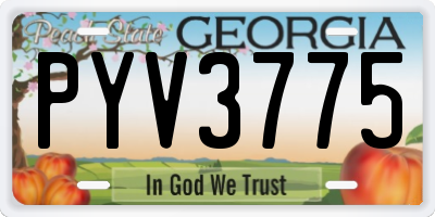 GA license plate PYV3775