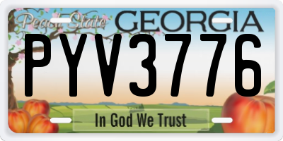GA license plate PYV3776