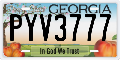 GA license plate PYV3777
